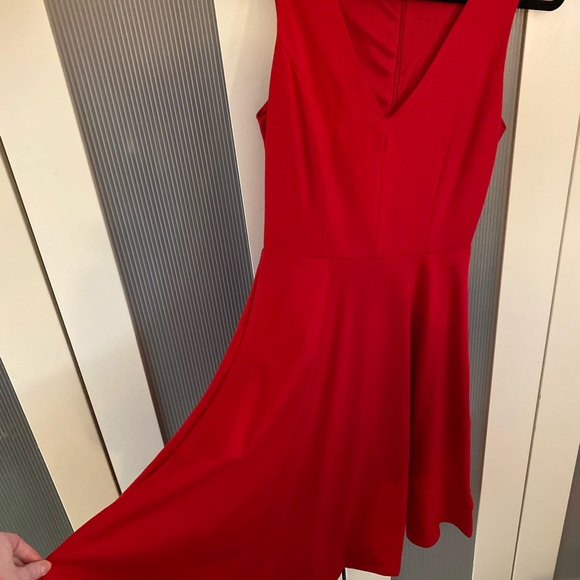 LULUS HELLO WORLD RED MIDI DRESS - Picture 10 of 12